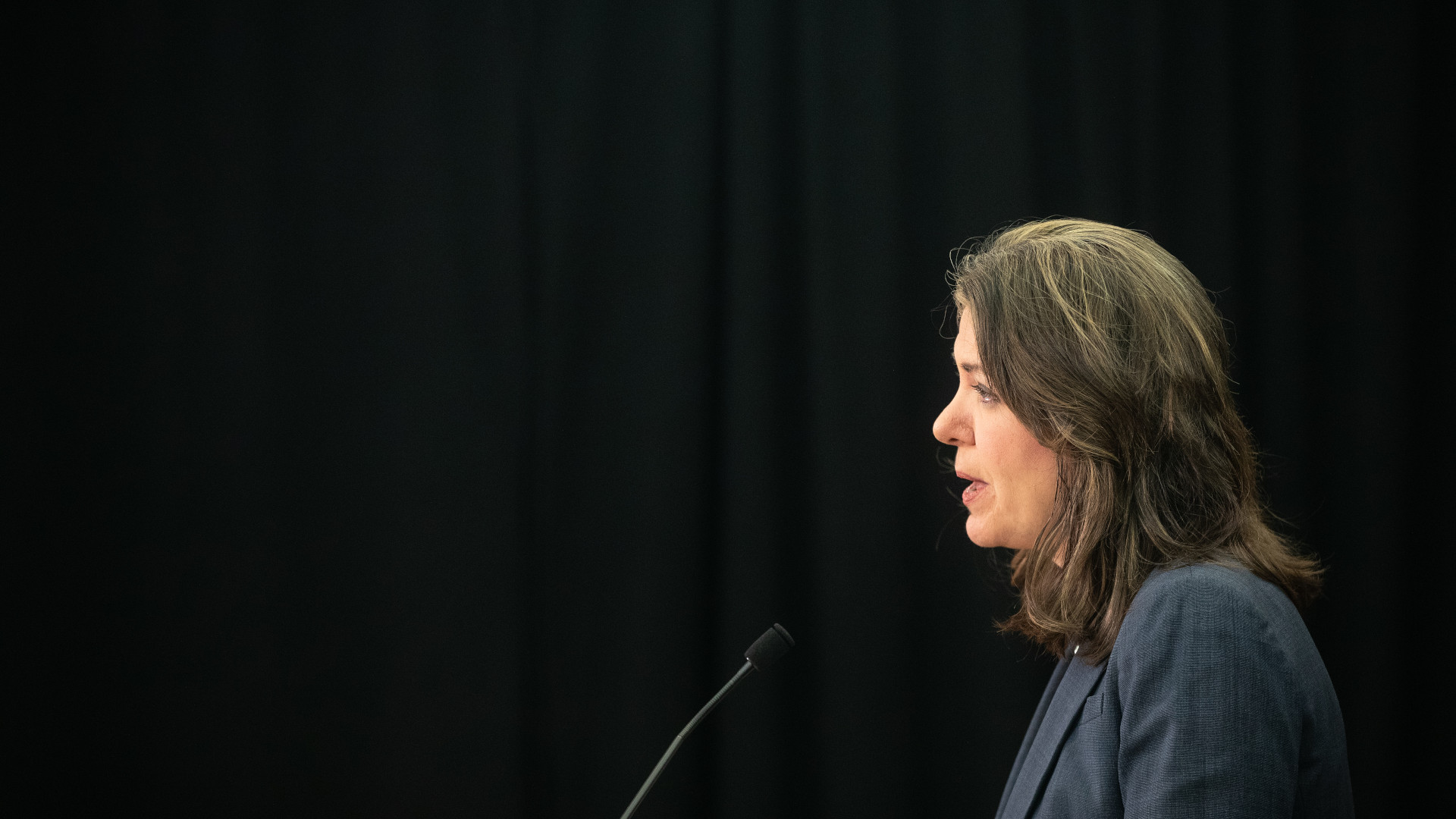 Danielle Smith in profile. 
